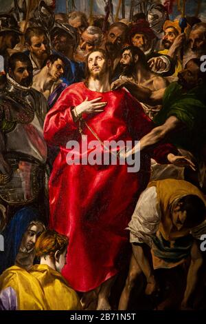 The Disrobing of Christ or El Expolio (Latin: Exspolium. It is one of El Greco's most famous works Stock Photo