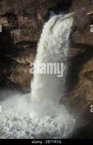 Waterfall in downtown Minneapolis Stock Photo