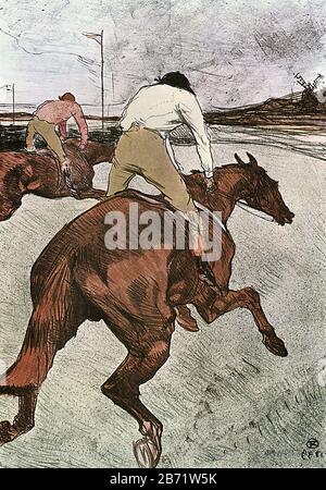 The Jockey, 1899, by Henri de Toulouse-Lautrec - Stock Photo