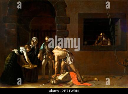 Beheading of Saint John the Baptist by Caravaggio Stock Photo