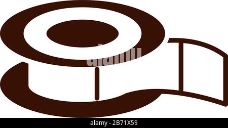 school education adhesive tape supply vector illustration silhouette style icon Stock Vector