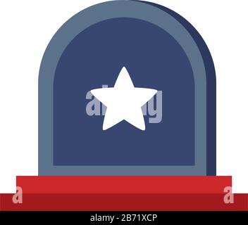 memorial day tombstone star american celebration vector illustration ...