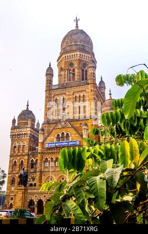 MUMBAI, INDIA – DEC. 19, 2019 : BMC municipal corporation building in 1893 in Mumbai. British architecture and historical building Built in 1893. Stock Photo