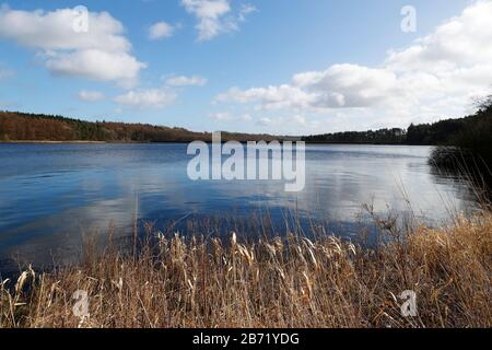 Fewston Resrvoir on a bright windy day in early Springtime 12-03-2020 Stock Photo