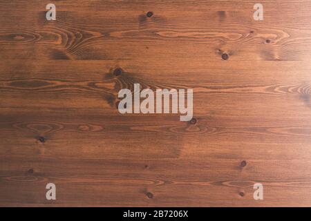 A wooden planks in horizontal format and in brown tones, for rustic invitation background or sample book of carpentry or construction Stock Photo