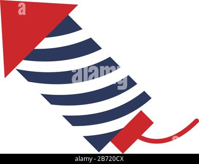 memorial day rocket fireworks american celebration vector illustration flat style icon Stock Vector