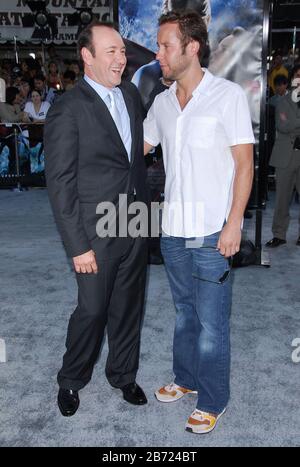 Kevin Spacey (Lex Luther of 'Superman Returns') and Michael Rosenbaum (Lex Luther of 'Smallville') at the World Premiere of 'Superman Returns' held at the Mann Village Theater in Westwood, CA. The event took place on Wednesday, June 21, 2006. Photo by: SBM / PictureLux - All Rights Reserved - File Reference # 33984-4035SBMPLX Stock Photo