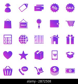 Shopping gradient icons on white background, stock vector Stock Vector