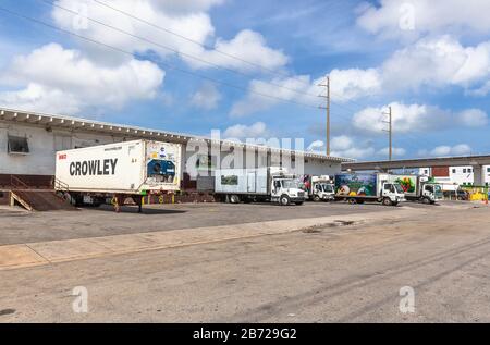 Loading dock area and trucks, Miami, Florida, USA Stock Photo - Alamy
