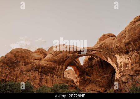 Double Arch at Arches National Park Stock Photo
