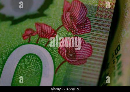 Macro photo of a Canadian Twenty Dollar bill Stock Photo