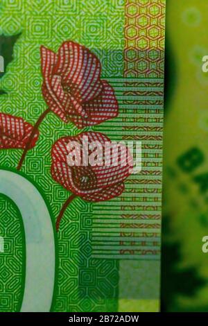 Macro photo of a Canadian Twenty Dollar bill Stock Photo