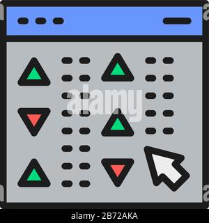 Stock quotes of companies in real time on website, trading platform color icon. Stock Vector