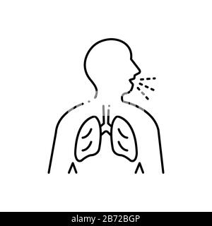 Respiration trouble icon Stock Vector