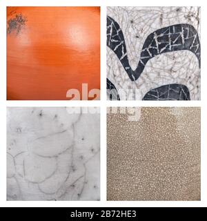Collection of ceramic background or texture (four textures) Stock Photo