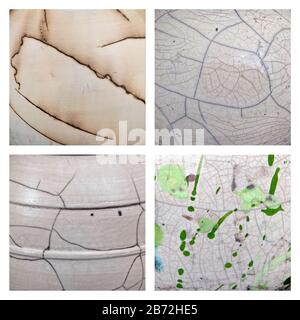 Collection of ceramic background or texture (four textures) Stock Photo