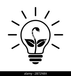 Light Bulb Line Flat Icon. Lighting Electric Lamp With Rays, Simple Black  Pictogram. Vector Graphic Design Element Isolated On White Background Stock  Vector Image & Art - Alamy