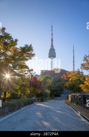 Seoul Tower in Namsan Park, South Korea Stock Photo