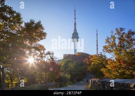 Seoul Tower in Namsan Park, South Korea Stock Photo