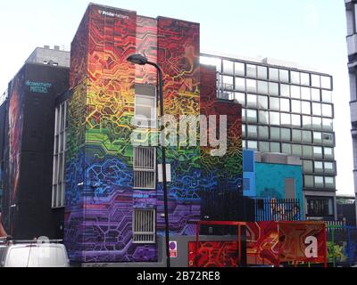 Extraordinary graffiti in Shorditch attract tourists to London, UK Stock Photo