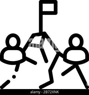 Rock Climb Race Icon Vector Outline Illustration Stock Vector