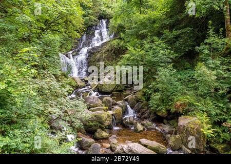 Torc waterfall in Killarney National Park in Ireland Stock Photo