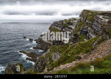The Kerry Cliffs on the Ring of Kerry in Ireland Stock Photo