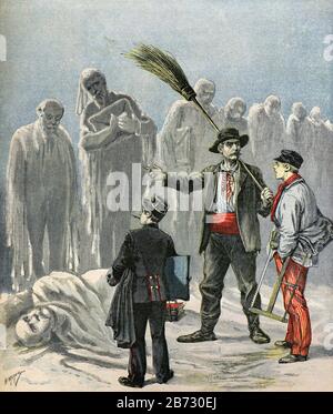 Meyer Henri ( 1841 - 1899 ) - The sun melts ice men, caricature on French politicians in 1893 - Private collection Stock Photo
