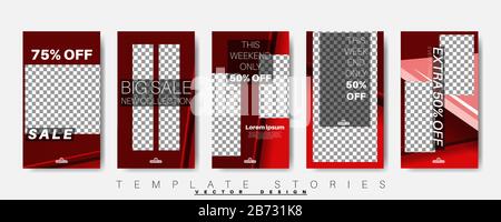 Editable story background template. Vector background for modern designs for social media. post Layout for promotion Stock Vector