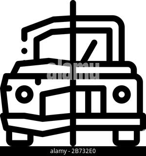 Crashed And Fixed Icon Vector Outline Illustration Stock Vector