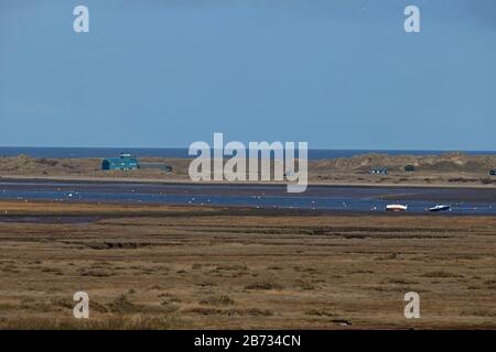 Old lifeboat station Blakeney Point Norfolk Stock Photo