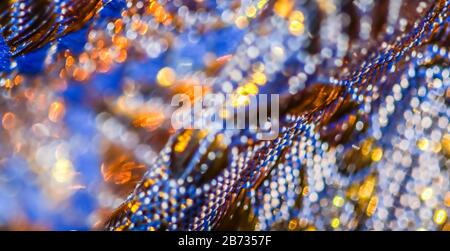 Blue and golden abstract blur defocused background. Concept for New Years Eve, Christmas and happy holidays Stock Photo