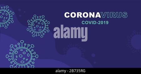 corona virus 2019-nCoV banner. Corona Virus in Wuhan, China, Global Spread, and Concept Stopping Corona Virus. Flu and lung disease spreading of world Stock Vector