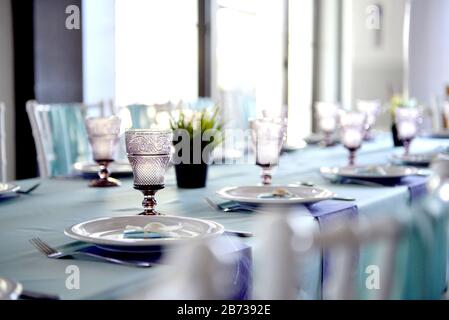 beautiful decorated banquet table image Stock Photo