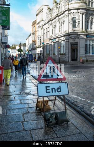 A general street view of Truro City centre in Cornwall. Stock Photo