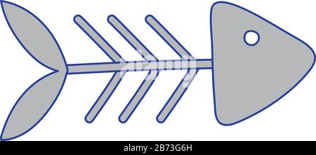 fishbone food icon on white background cartoon vector illustration Stock Vector