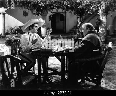 TYRONE POWER as Diego Vega aka Zorro and EUGENE PALLETTE as Fray Felipe in THE MARK OF ZORRO 1940 director ROUBEN MAMOULIAN novel Johnston McCulley Twentieth Century Fox Stock Photo