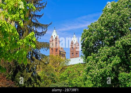 Germany, Rhineland-Palatinate, Speyer, Kipfelsau, SchUM town, cathedral to Speyer, imperial cathedral, Saint Maria and Saint Stephan, consecrated in 1 Stock Photo