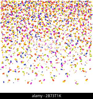 Abstract background with falling colorful confetti isolated on a white background. Vector illustration. Stock Vector