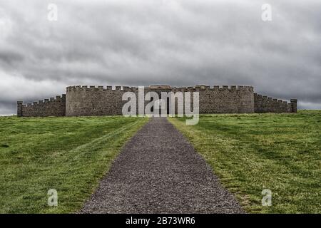 Downhill house in Northern Ireland Stock Photo