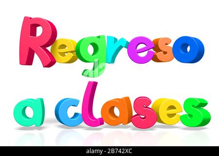 Back to school (English)/ Regreso a clases (Spanish) Stock Photo