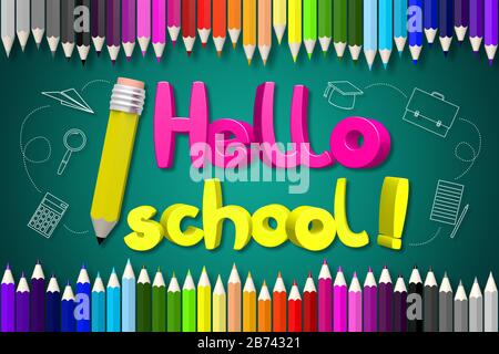 Back to school concept - Hello school! Stock Photo