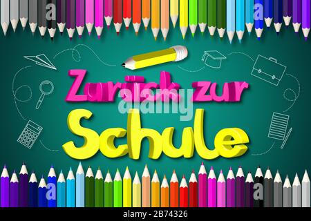 Back to school (English)/ Zuruck zur Schule (German) Stock Photo