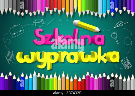 Back to school (English)/ Szkolna wyprawka (Polish) Stock Photo