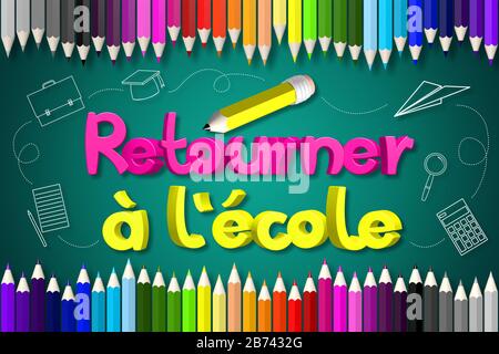 Back to school (English)/ Retourner a l'ecole (French) Stock Photo