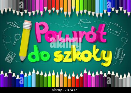 Back to school (English)/ Powrot do szkoly (Polish) Stock Photo