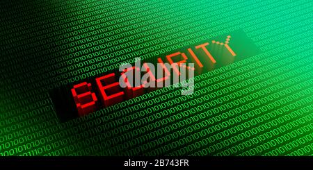 Security - binary code concept - 3D illustration Stock Photo