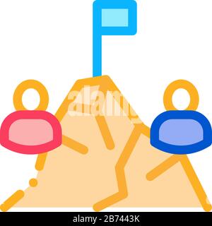 Rock Climb Race Icon Vector Outline Illustration Stock Vector