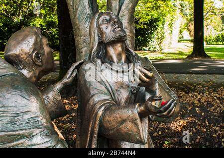 Saint Anthony Bronze Statue and Jesus - Camposampiero, Italy Stock Photo