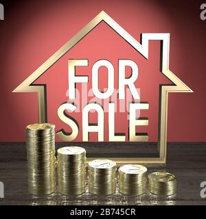 House shape - for sale concept - 3D rendering Stock Photo